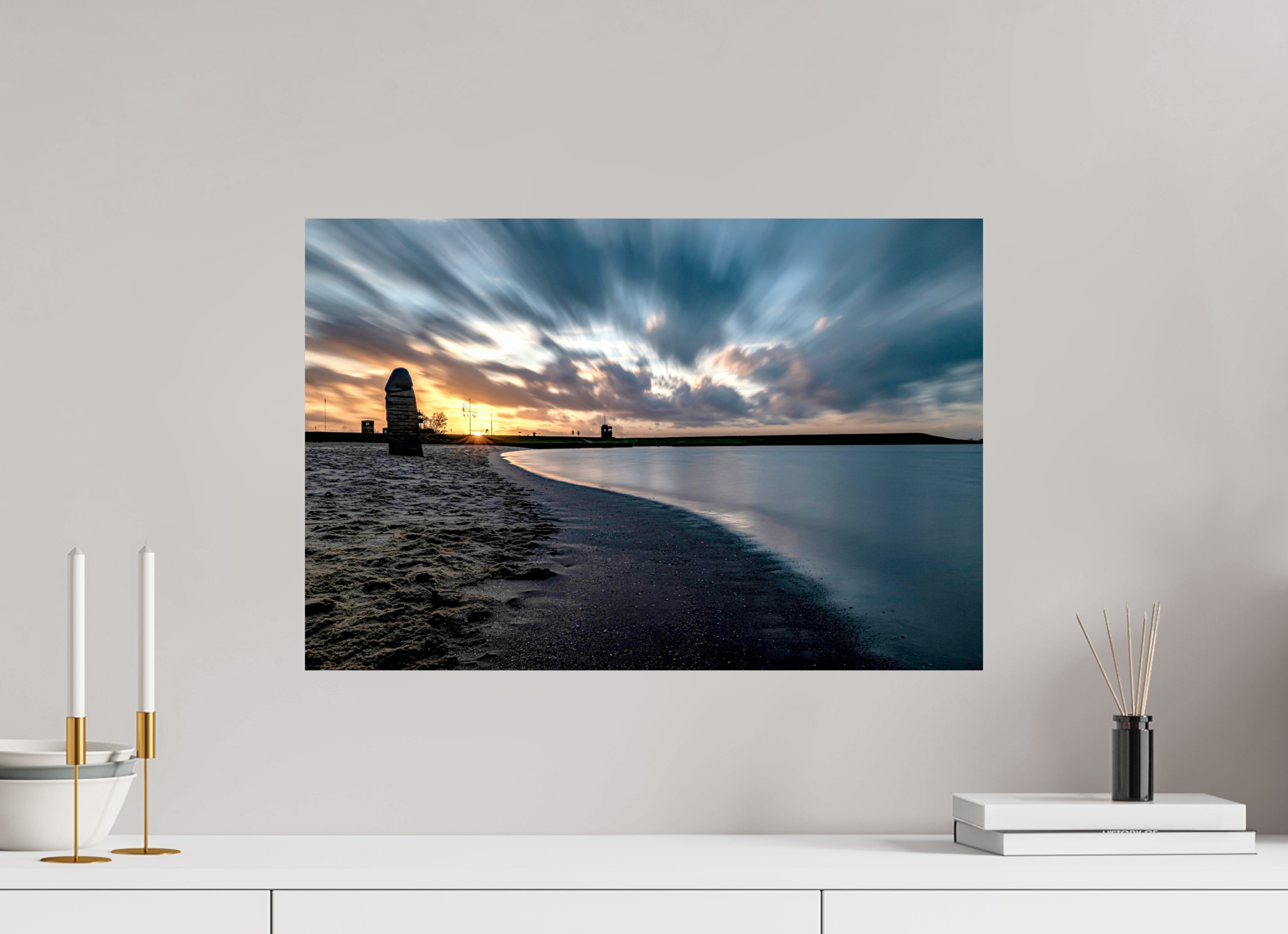 60 x 40 cm, Einzeln Hahnemühle FineArt Pearl Sonnenuntergang Strand Dangast