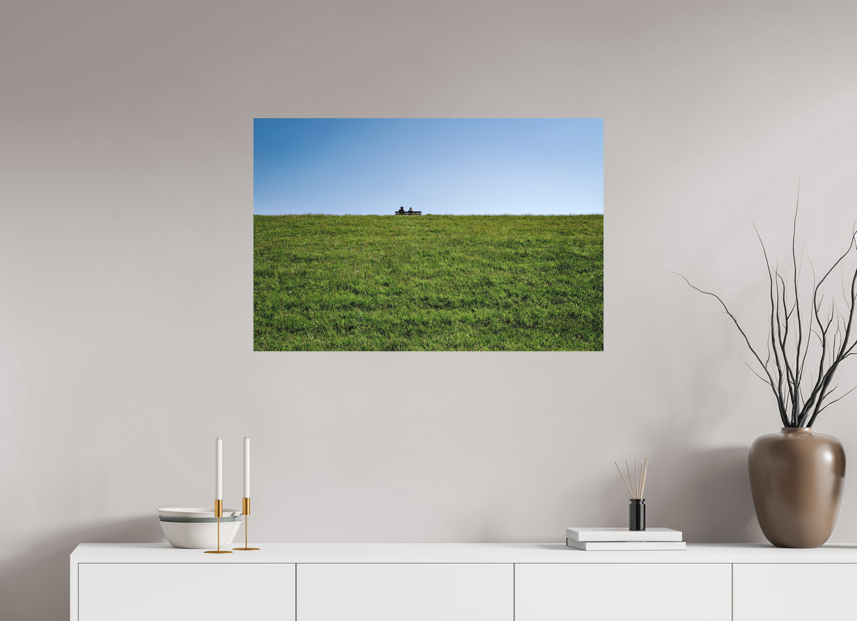 90 x 60 cm, Alu-Dibond Fuji Crystal Archive color matt Auf dem Deich