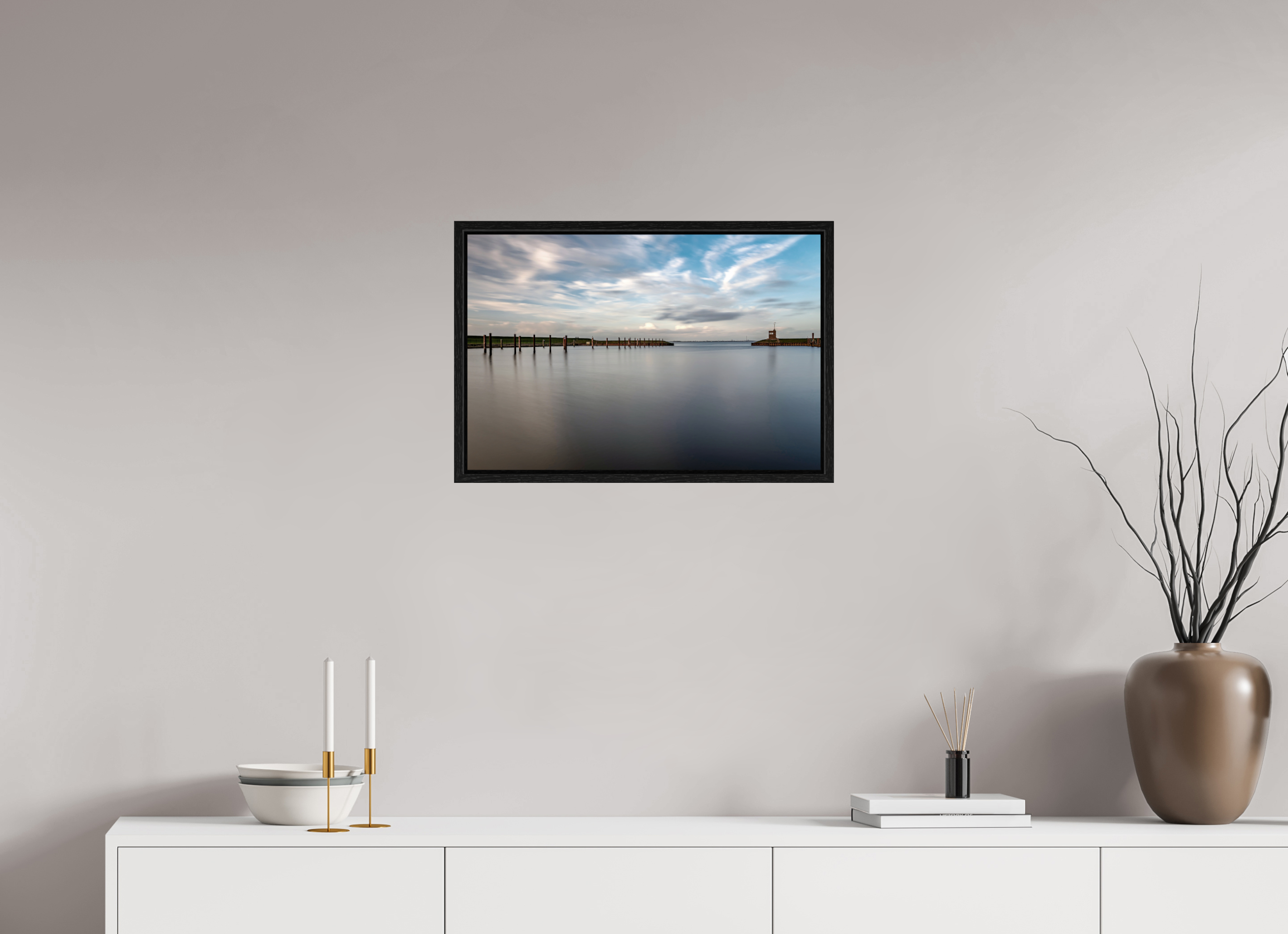 60 x 40 cm, Floater Frame Dangast Hafen