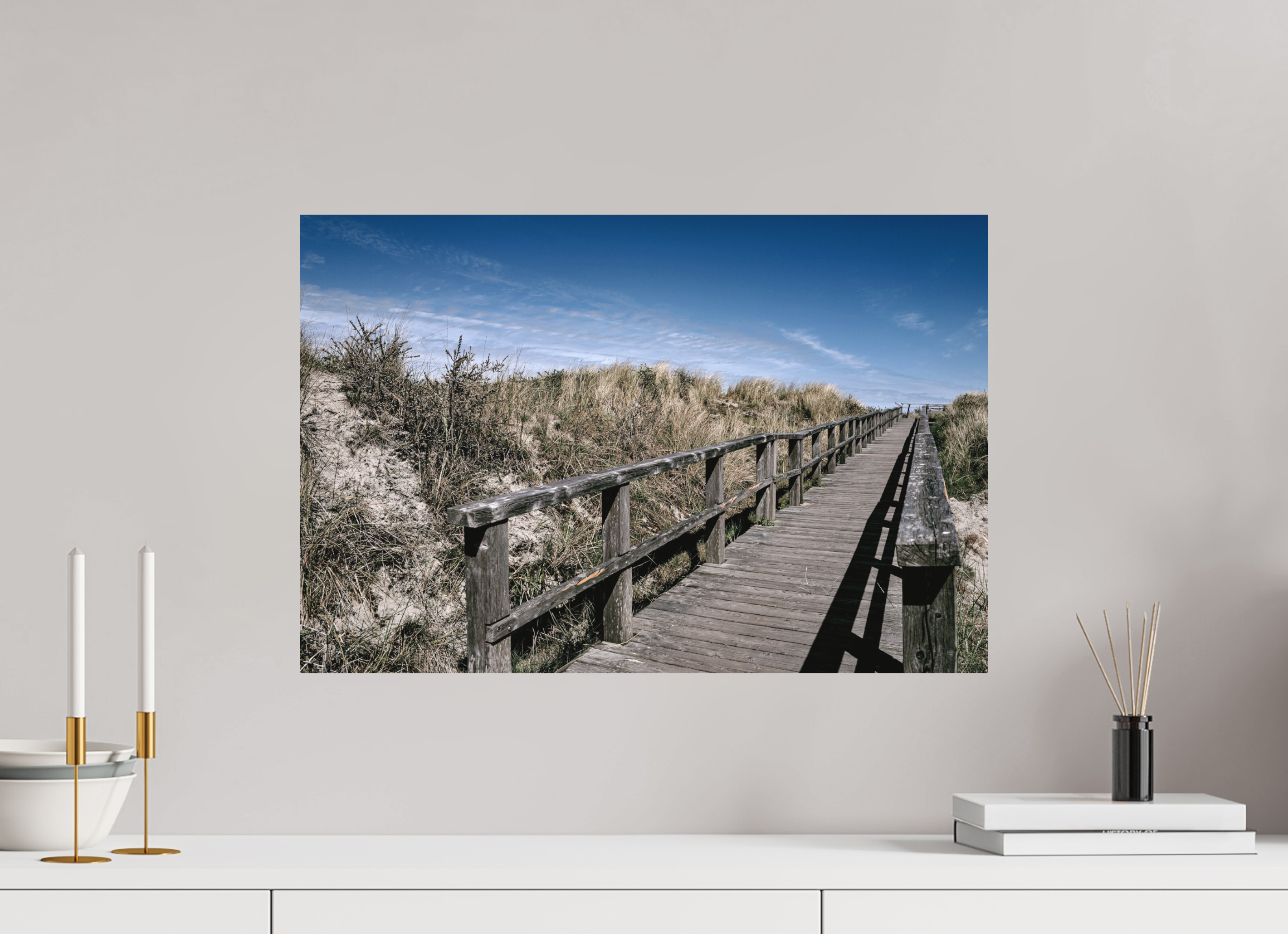60 x 40 cm, Alu-Dibond Fuji Crystal Archive color matt Brücke in den Dünen