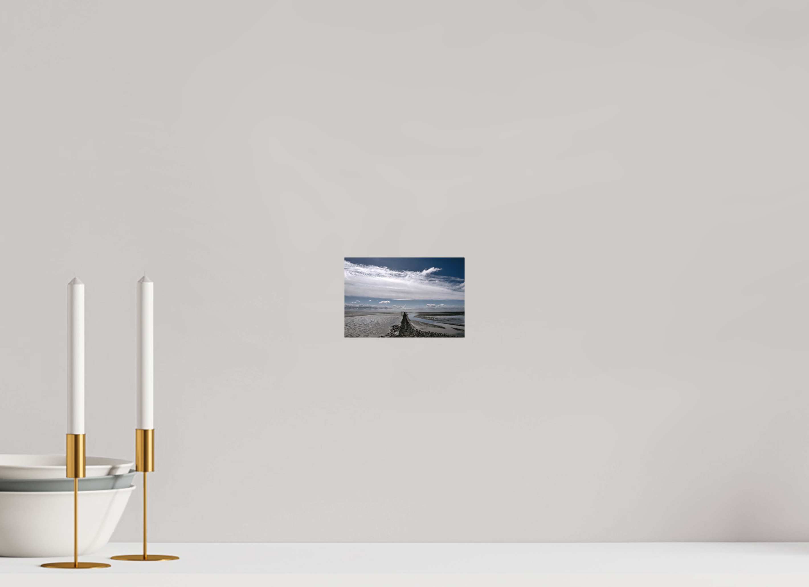 15 x 10 cm, Alu-Dibond Fuji Crystal Archive color matt Blick ins Wattenmeer