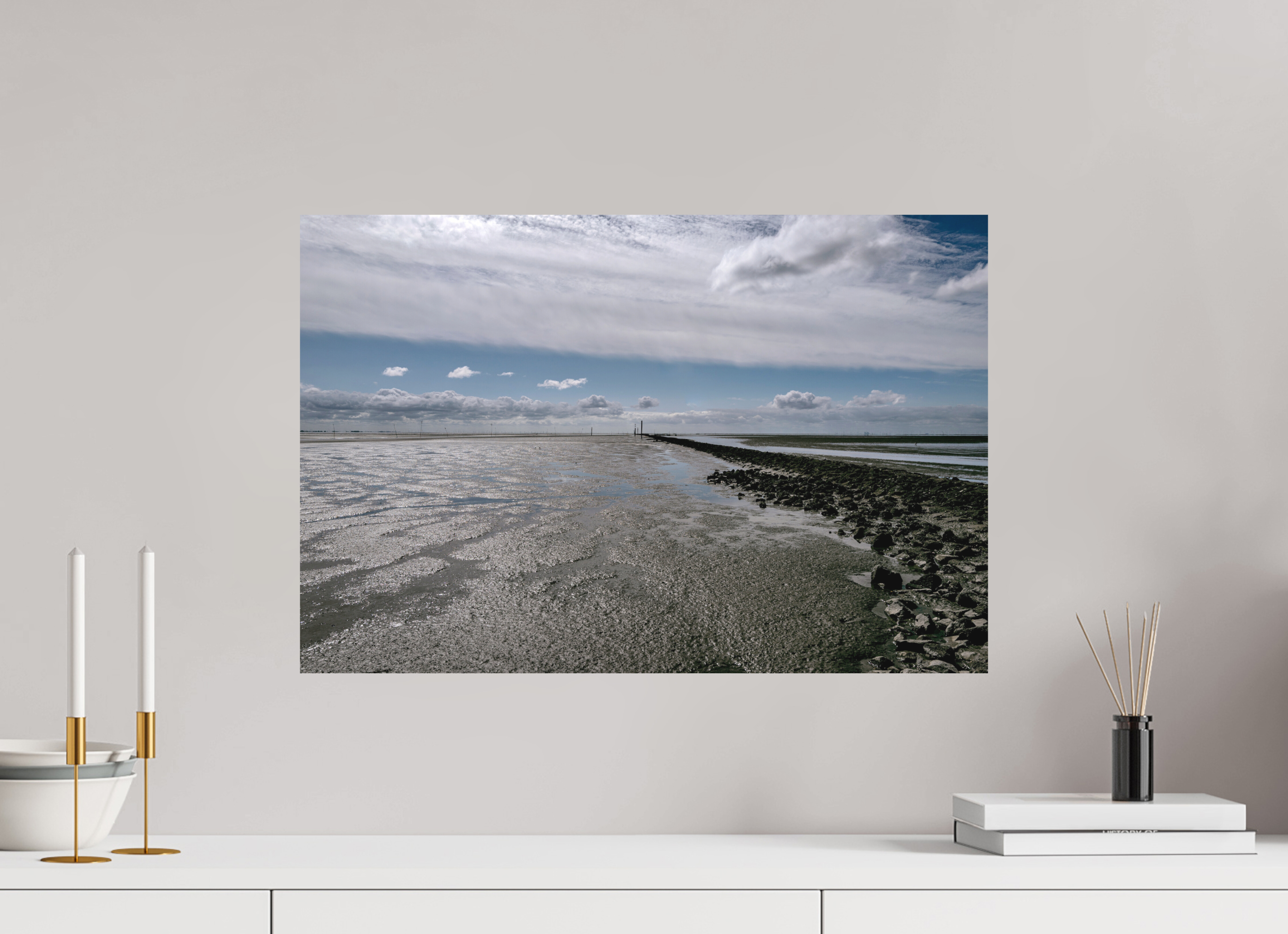 60 x 40 cm, Alu-Dibond Fuji Crystal Archive color matt Nordseeblick rauh und natürlich