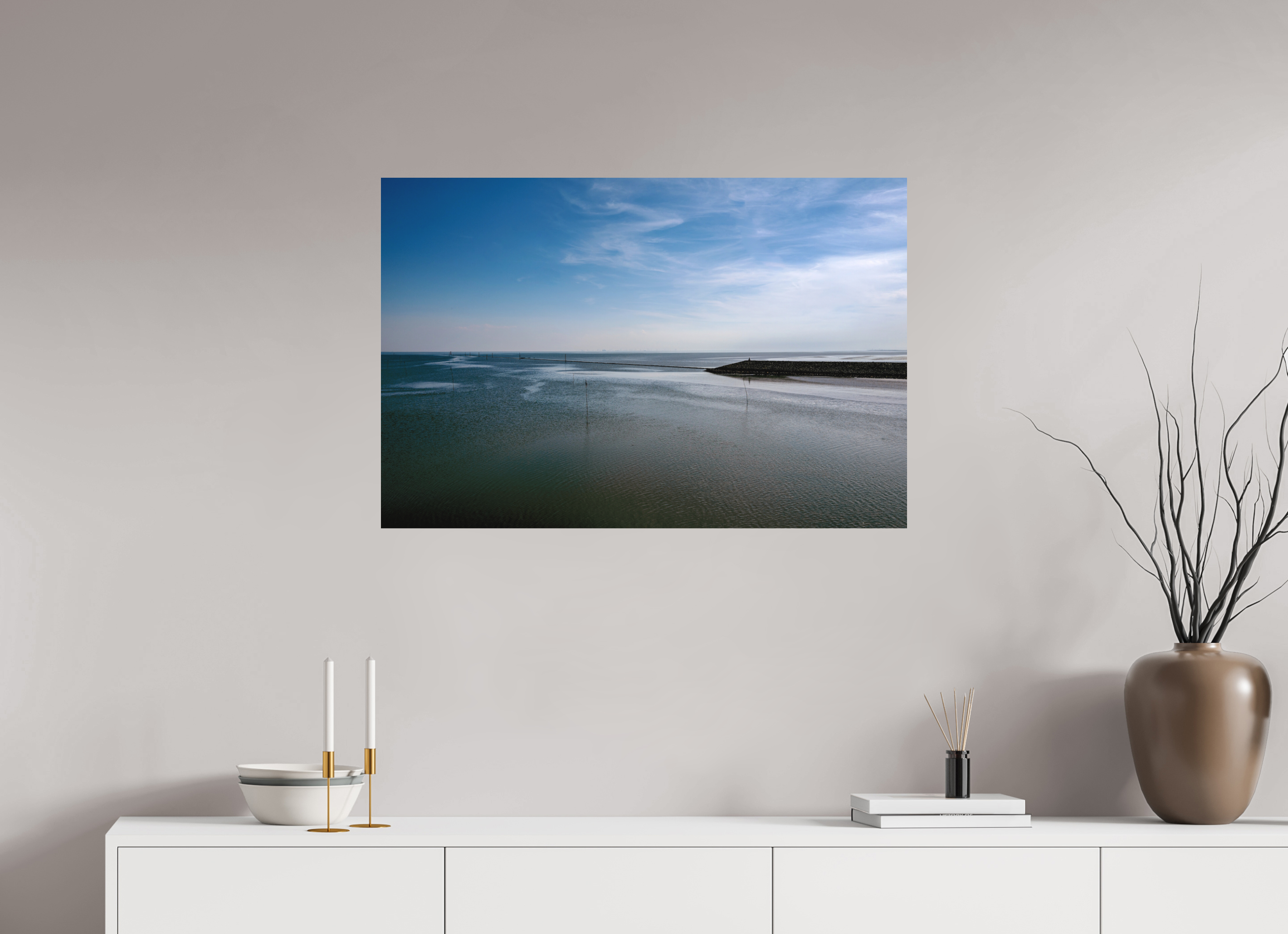 90 x 60 cm, Alu-Dibond Fuji Crystal Archive color matt Still in der Nordsee