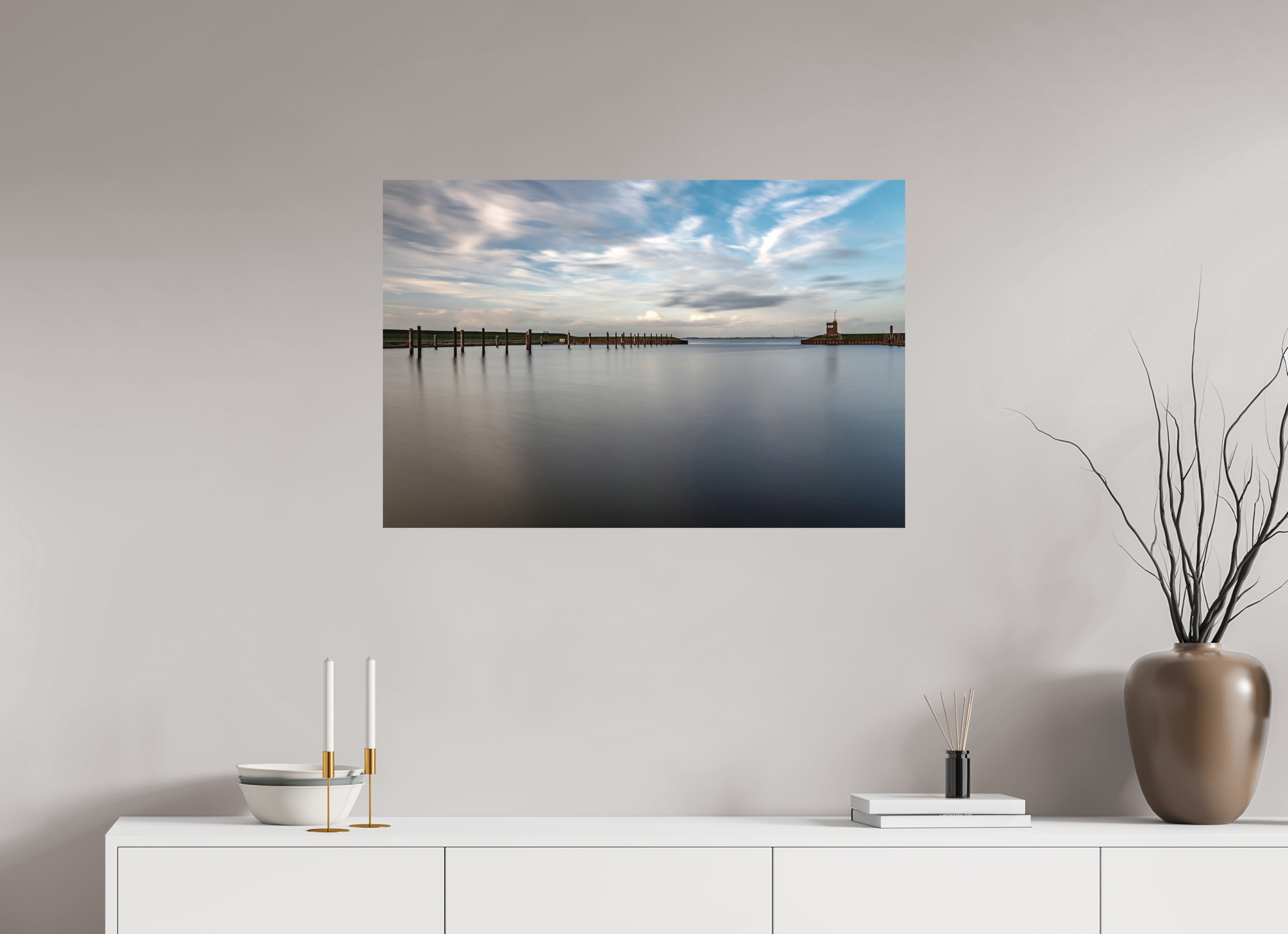 90 x 60 cm, Einzeln Hahnemühle Photo Rag Bright White Dangast ruhiger Hafen