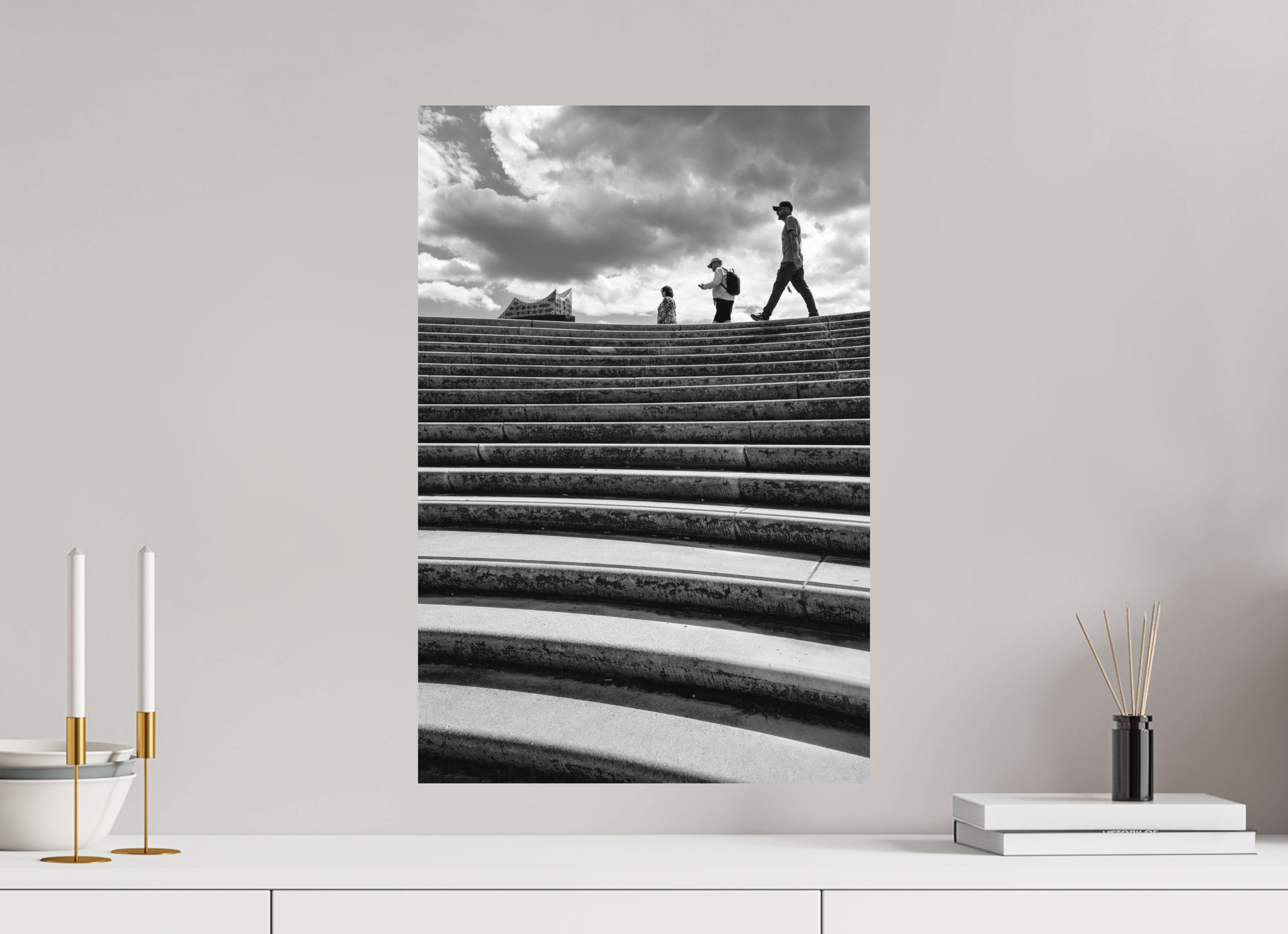40 x 60 cm, Einzeln Ilford SW Papier matt Landungsbrücken Hamburg