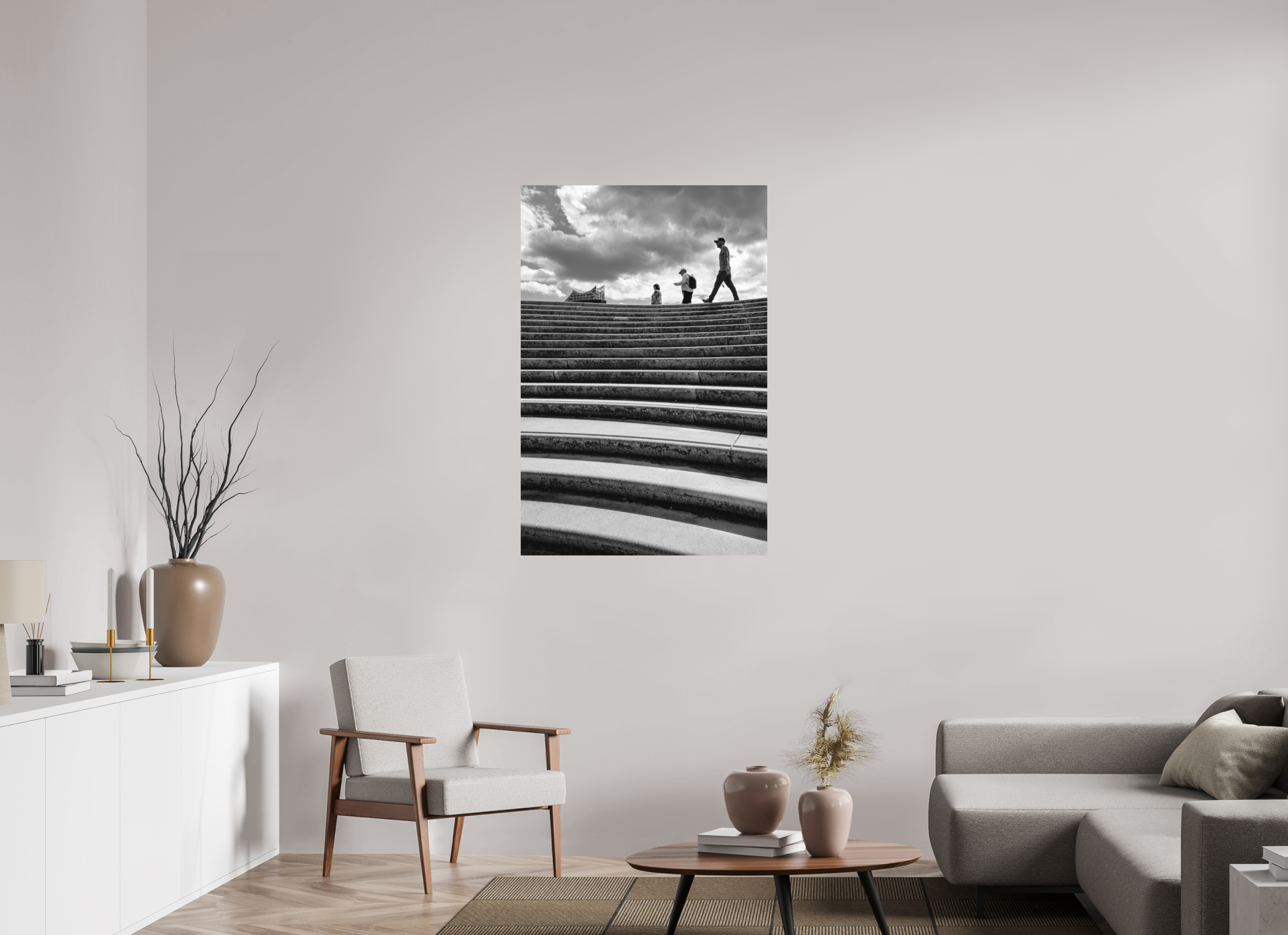 80 x 120 cm, Einzeln Ilford SW Papier matt Landungsbrücken Hamburg