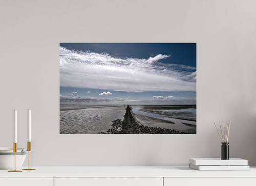 60 x 40 cm, Alu-Dibond Fuji Crystal Archive color matt Blick ins Wattenmeer