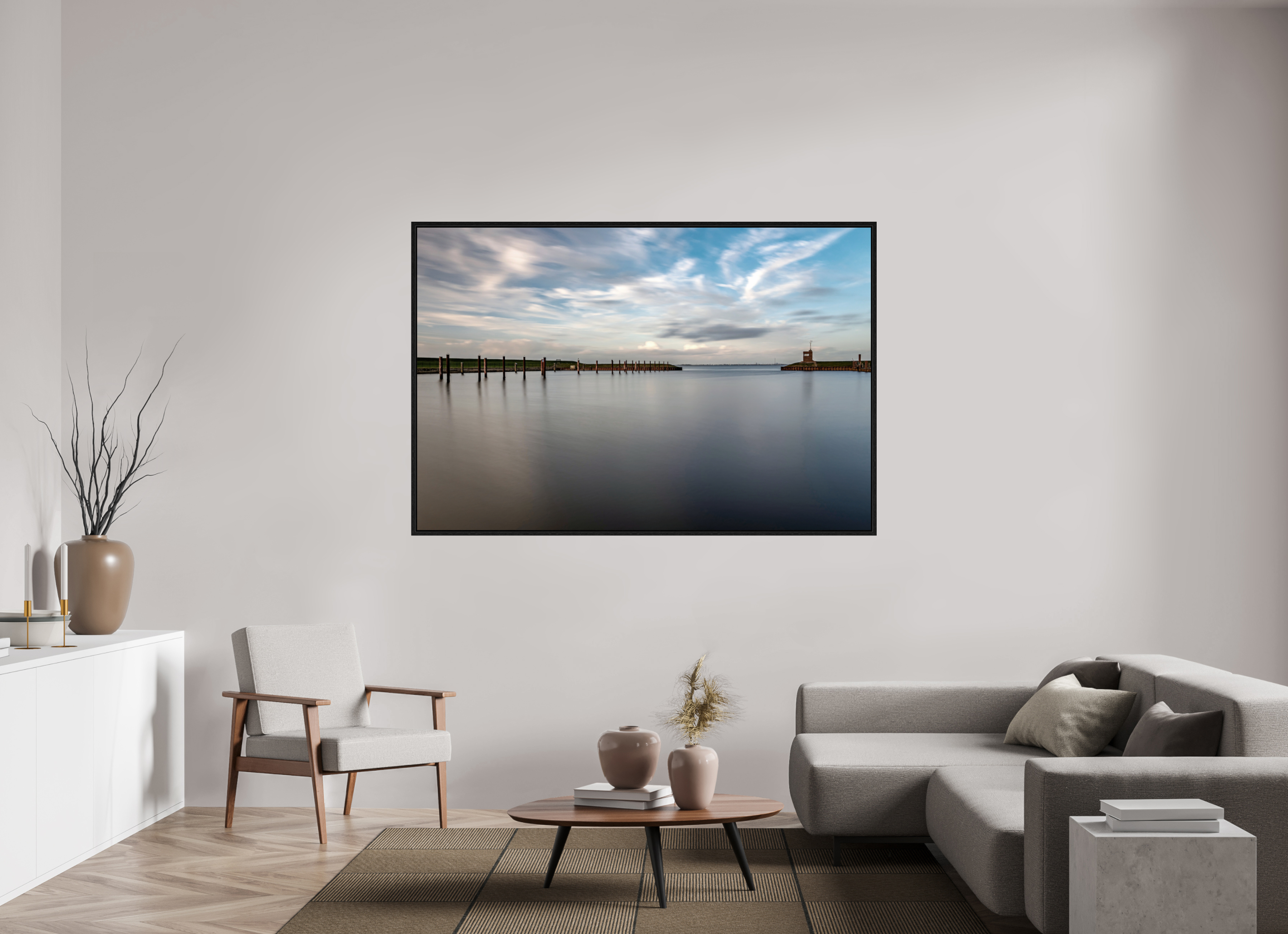 180 x 120 cm, Floater Frame Dangast Hafen