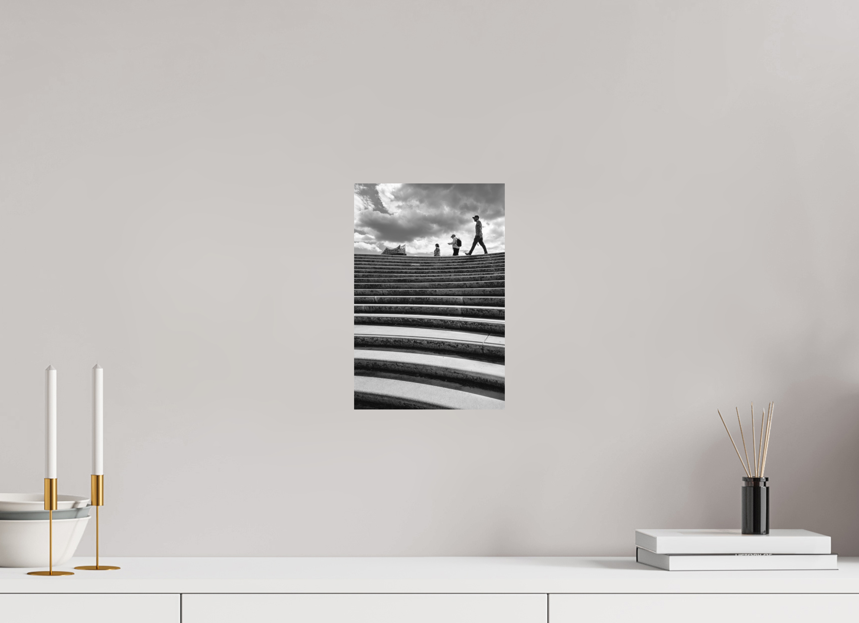 20 x 30 cm, Einzeln Ilford SW Papier matt Landungsbrücken Hamburg