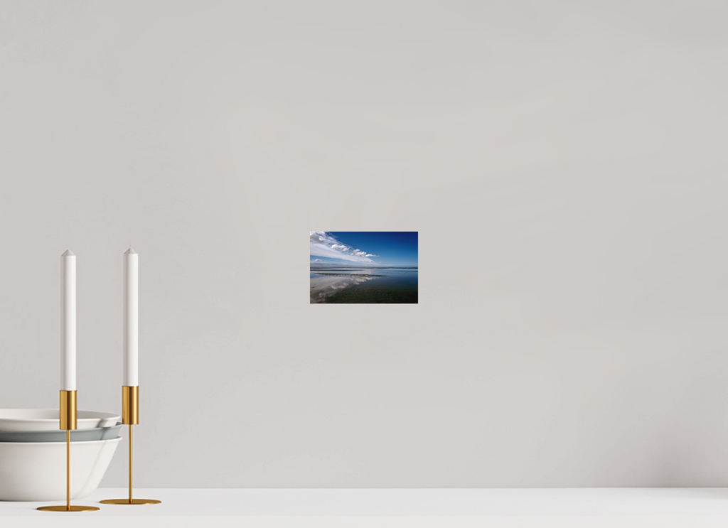 15 x 10 cm, Alu-Dibond Fuji Crystal Archive color matt Spiegelung im Wattenmeer