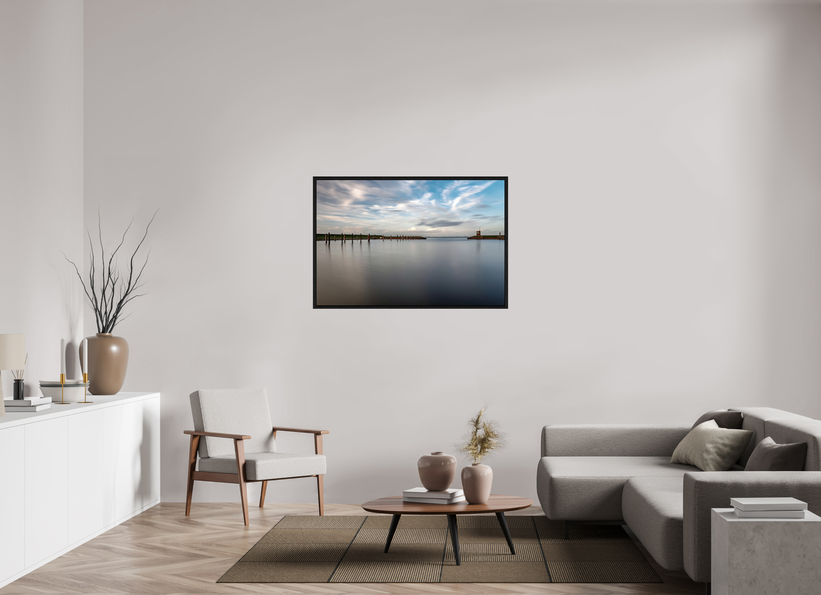 120 x 80 cm, Floater Frame Dangast Hafen