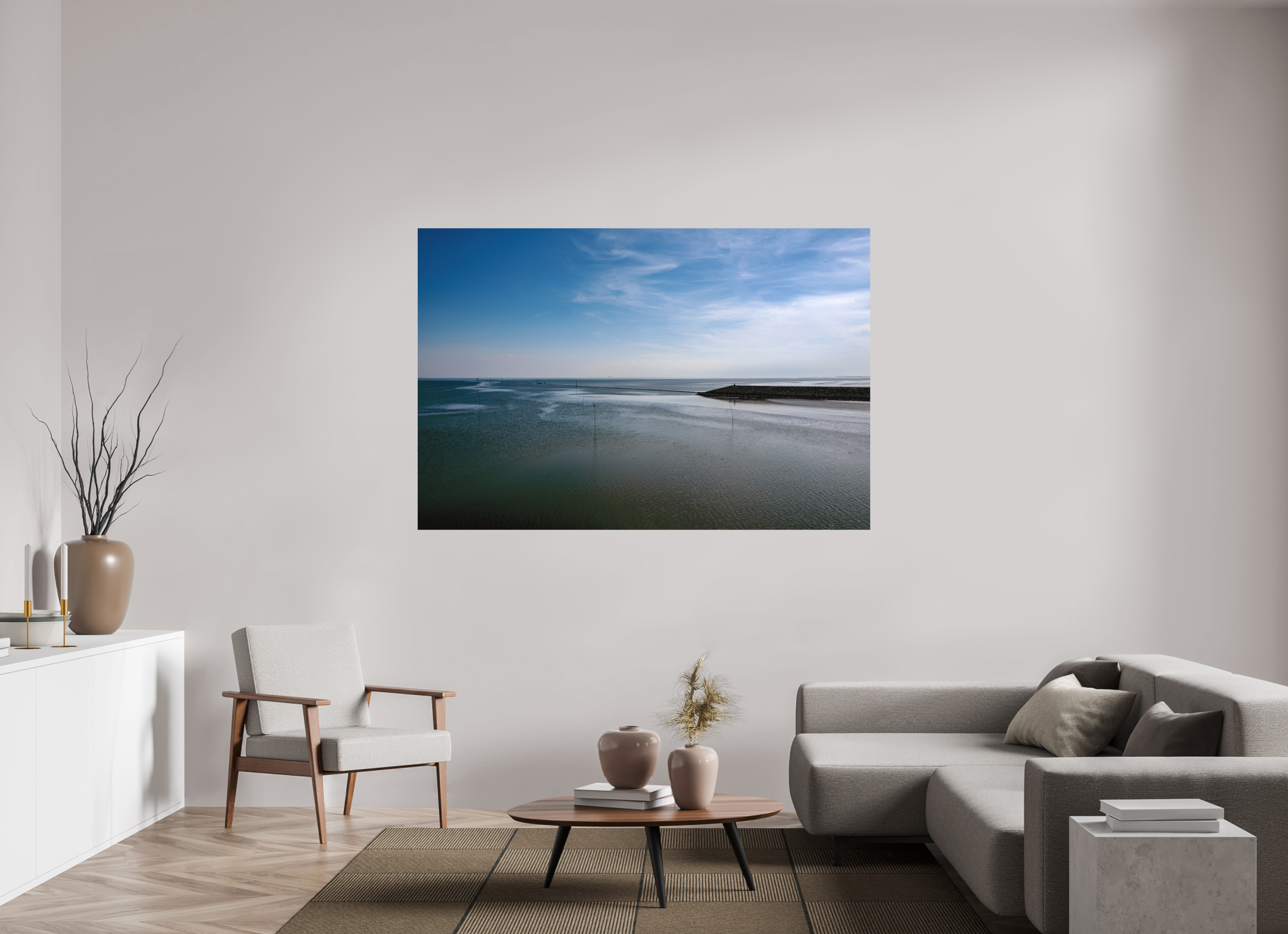 180 x 120 cm, Alu-Dibond Fuji Crystal Archive color matt Still in der Nordsee